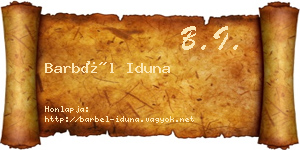 Barbél Iduna névjegykártya
